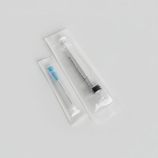 3ml spruta med blå kanyl 23G