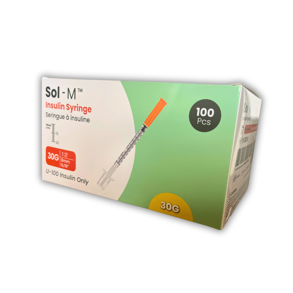 100st Insulinsprutor U-100 1ml 30G 0,30 x 8mm (Pe-bag)