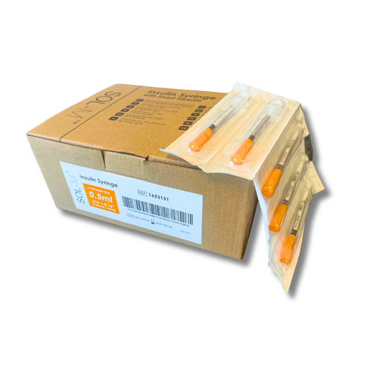 Sprutor med kanyl U-100 0,5 ml 31G*8 mm-100st