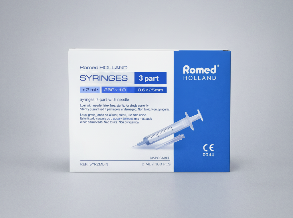 Sprutor 2 ml med blå kanyl 23G (0,6 × 25 mm) 100-pack – Kanyler.com