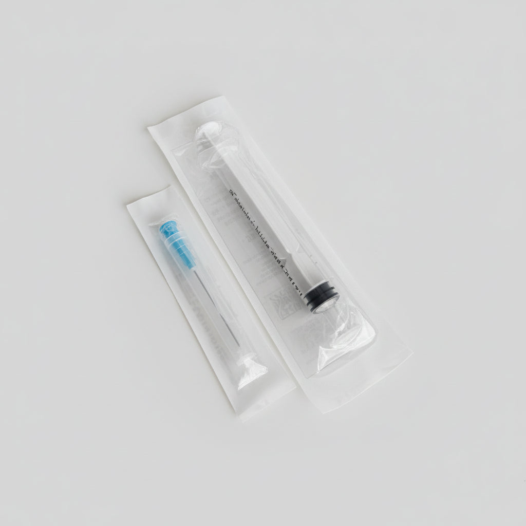 3ml spruta med blå kanyl 23G