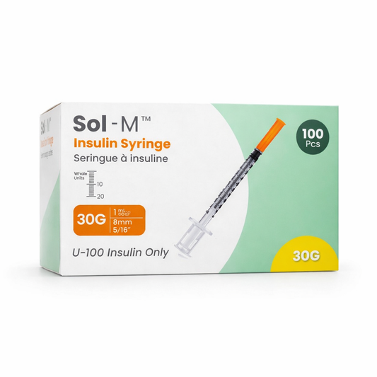 100st Insulinsprutor U-100 1ml 30G 0,30 x 8mm (Pe-bag)