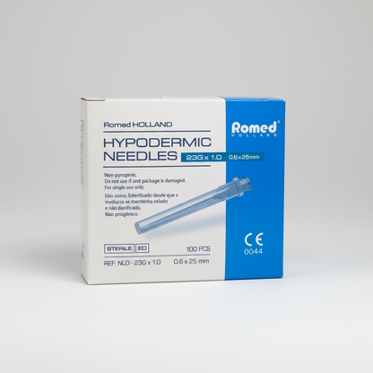 Kanyler 23G 25 mm (0,6 mm) – Romed Blå 100-pack – Kanyler.com
