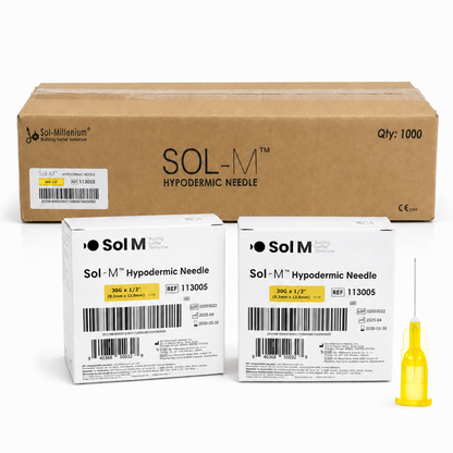 1000st Gul kanyl (30G 0,30 x 12,5mm) -hypodermiska nålar