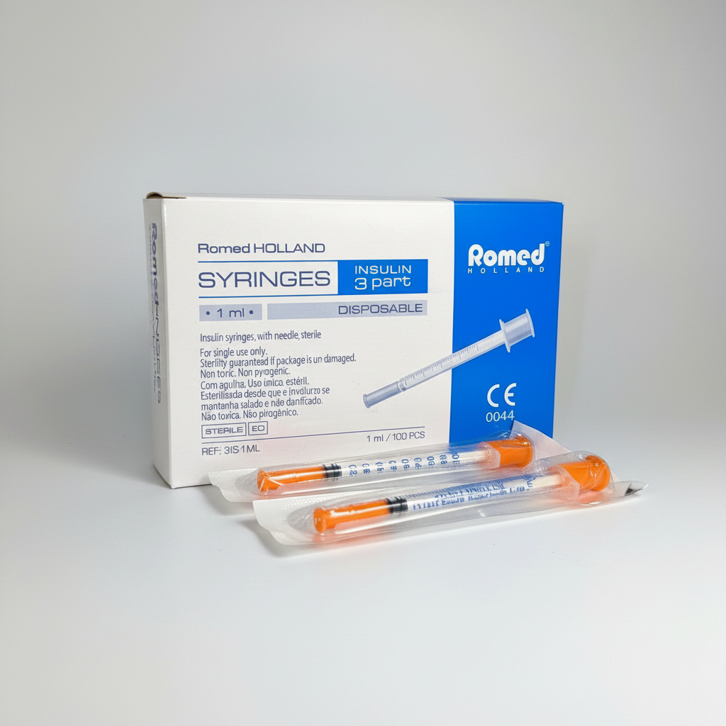Insulinsprutor U-100 1 ml 29G 0,33 x 12 mm Romed 


