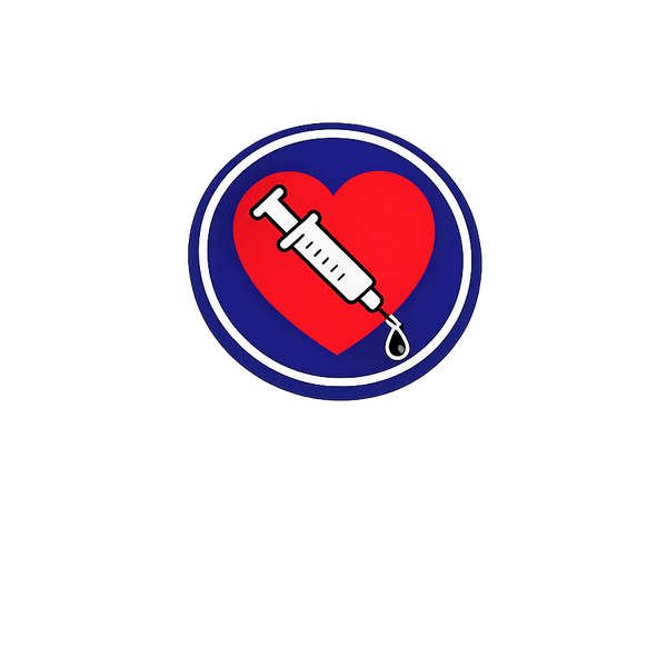 KANYLER.COM logotyp med hjärta och spruta för sprutor och kanyler