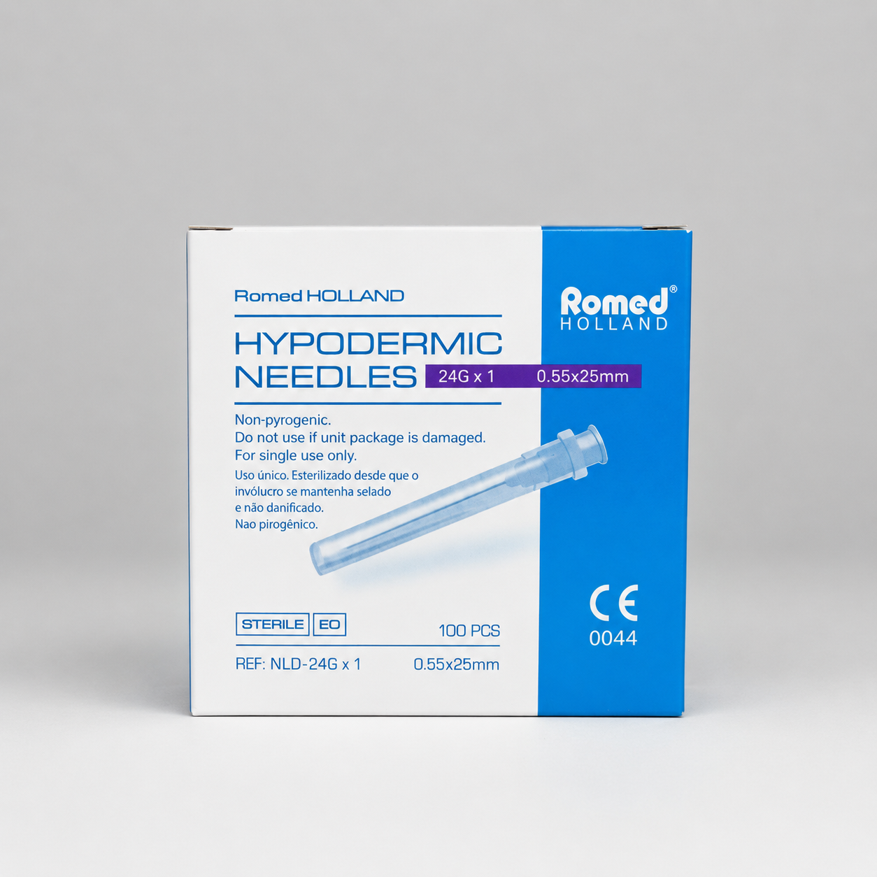 Romed hypodermisk kanyl 24G 0,55x25 mm lila 100-pack