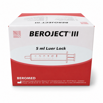 Beroject 5 ml Luer Lock 3-komponent sprutor från Beromed 100-pack