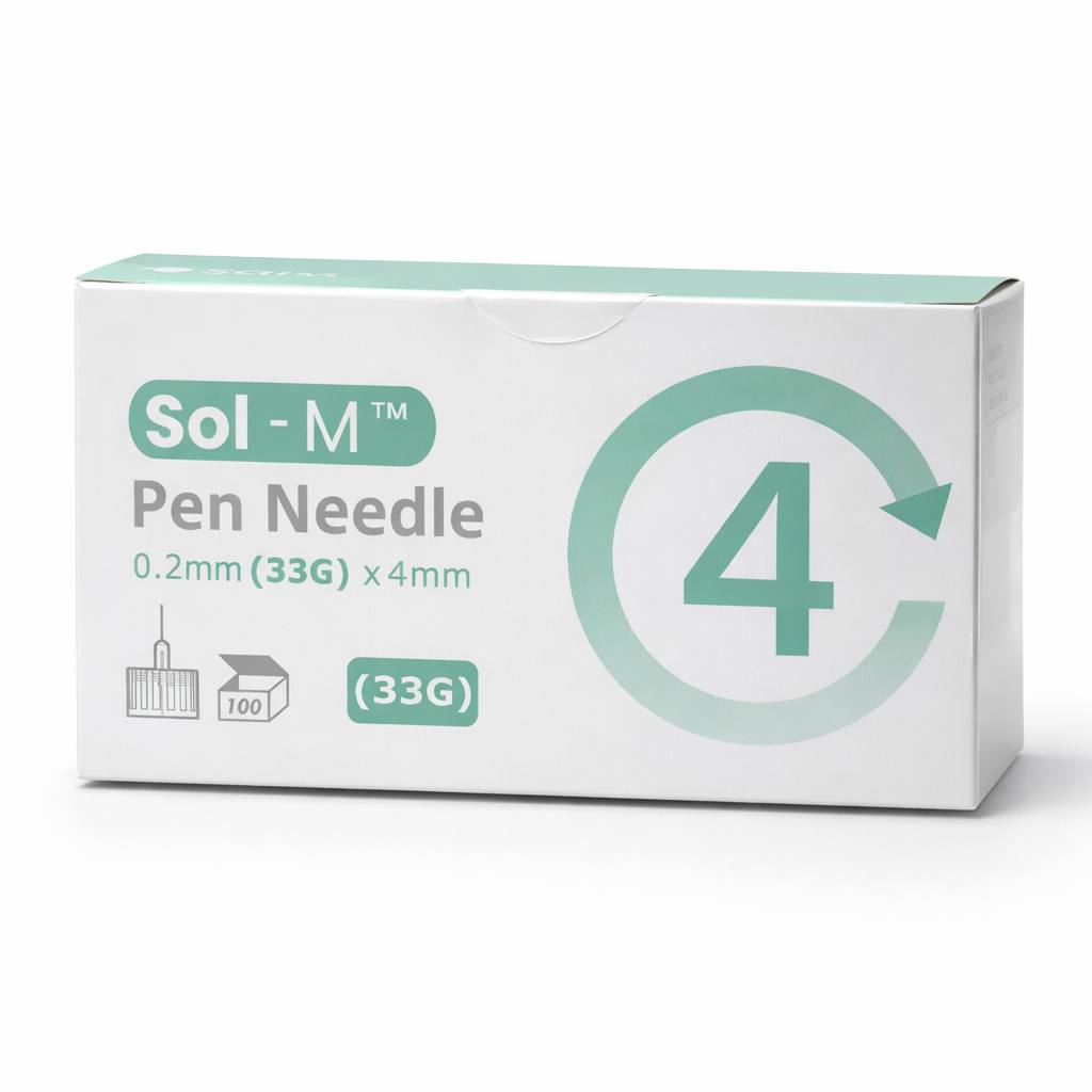 Sterila engångspennkanyler 33G 4 mm – extra tunna- 100st 
