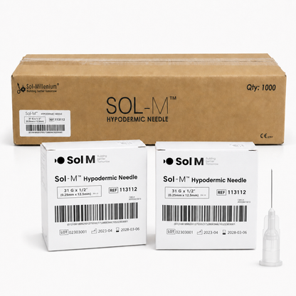 1000st tunn vit kanyl 31G 0,25 × 12,5 mm – hypodermiska nålar